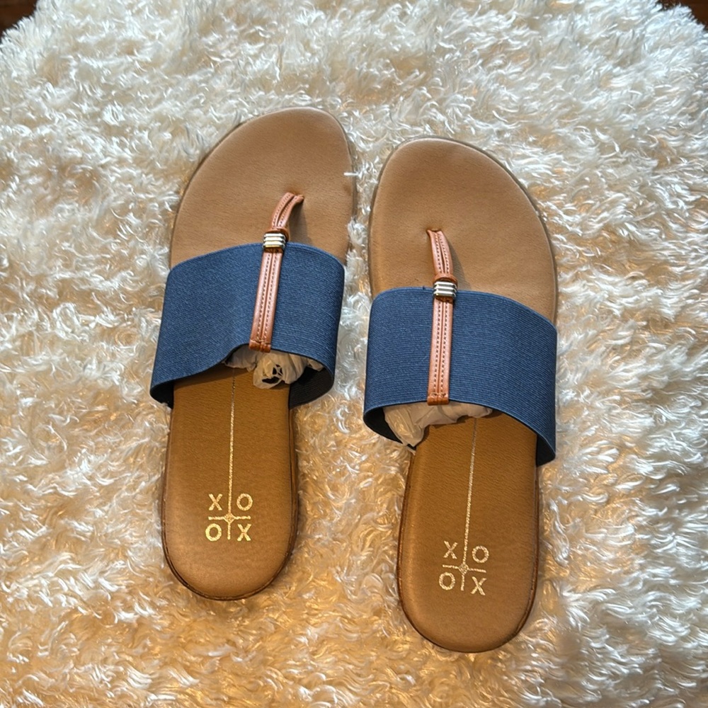 Navy slide sandals